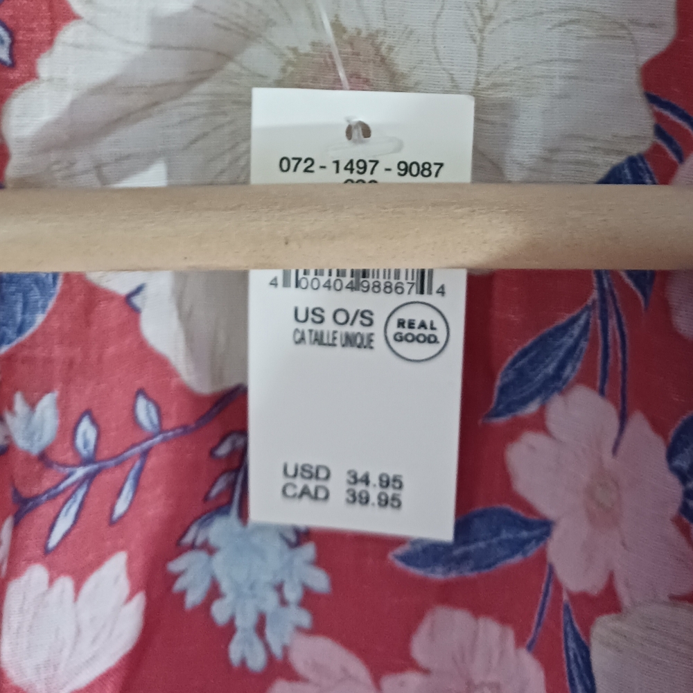 aerie Red Floral Swim Coverup Kimono - Picture 4 of 5